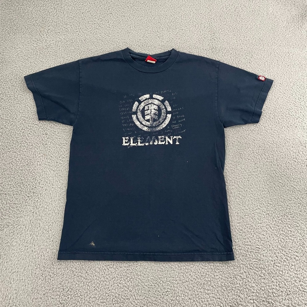 Vintage Element Skateboards Shirt Men M Navy Y2K Skater Grunge Short Sleeve Tee